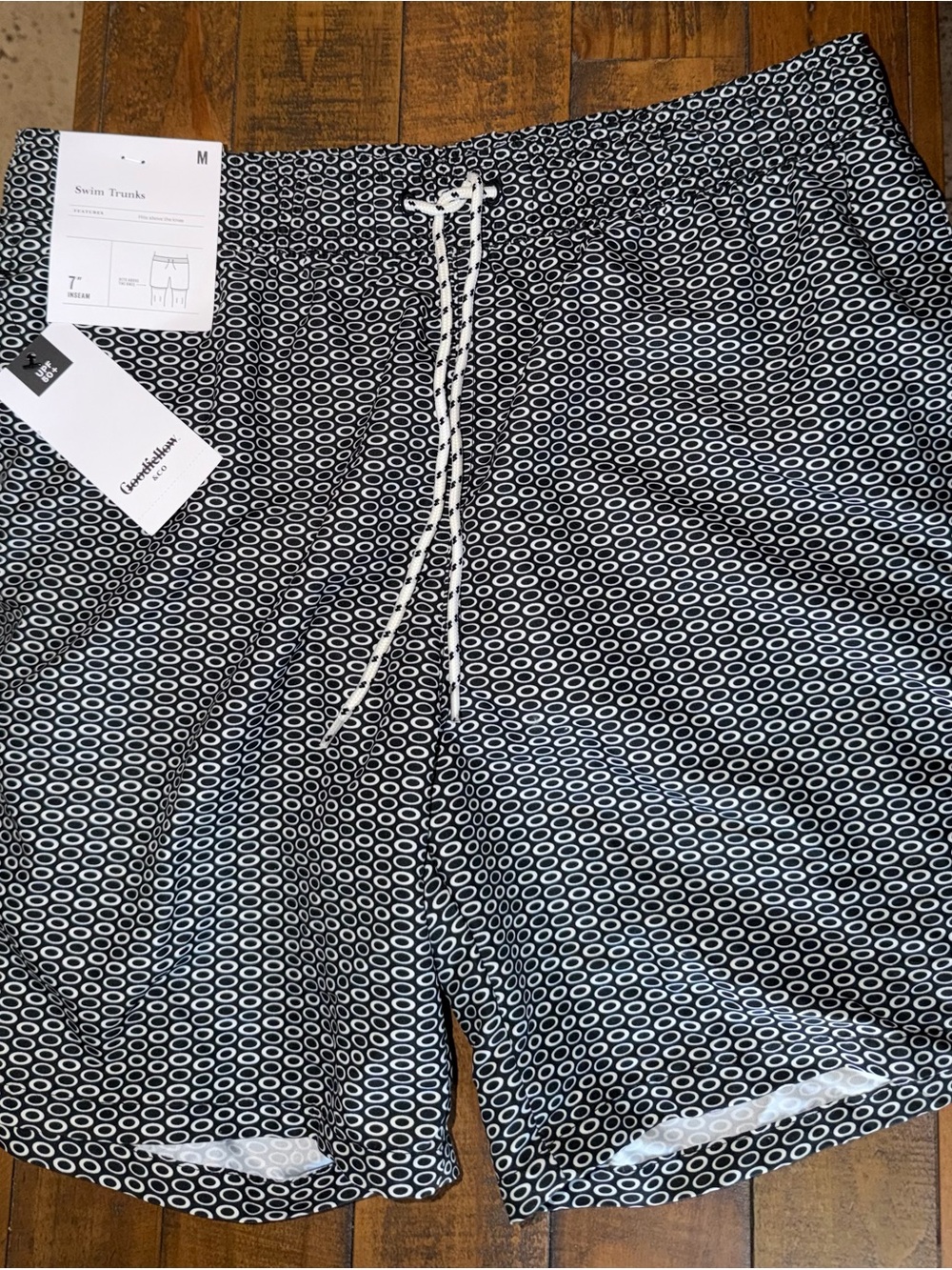 Target Black & White Oval Geo Print Swim Trunks